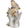 Clayre & Eef 6PR4982 Uccelli su annaffiatoio Decorazione 11x8x13cm Grigio
