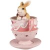 Clayre & Eef 6PR4985 Tazze decorative per conigli 9x7x10 cm Marrone Rosa