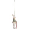 Clayre & Eef 6PR4987 Decorazione da appendere Coniglio Bianco Verde 4x4x10 cm