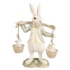 Clayre & Eef 6PR4993 Coniglio decorativo bianco/verde 12x7x17cm