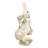 Clayre & Eef 6PR4993 Coniglio decorativo bianco/verde 12x7x17cm