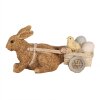 Clayre & Eef 6PR5005 Coniglio decorativo con carrello marrone 15x5x7 cm