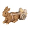 Clayre & Eef 6PR5005 Coniglio decorativo con carrello marrone 15x5x7 cm