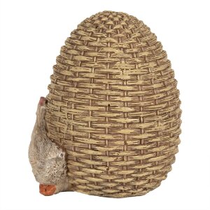 Clayre & Eef 6PR5026 Pollo decorativo dalluovo 9x8x10 cm Marrone Bianco