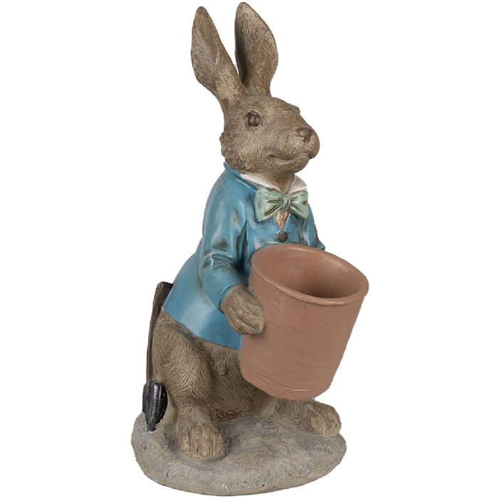 Clayre & Eef 6PR5038 Coniglio decorativo marrone blu 26x21x46 cm