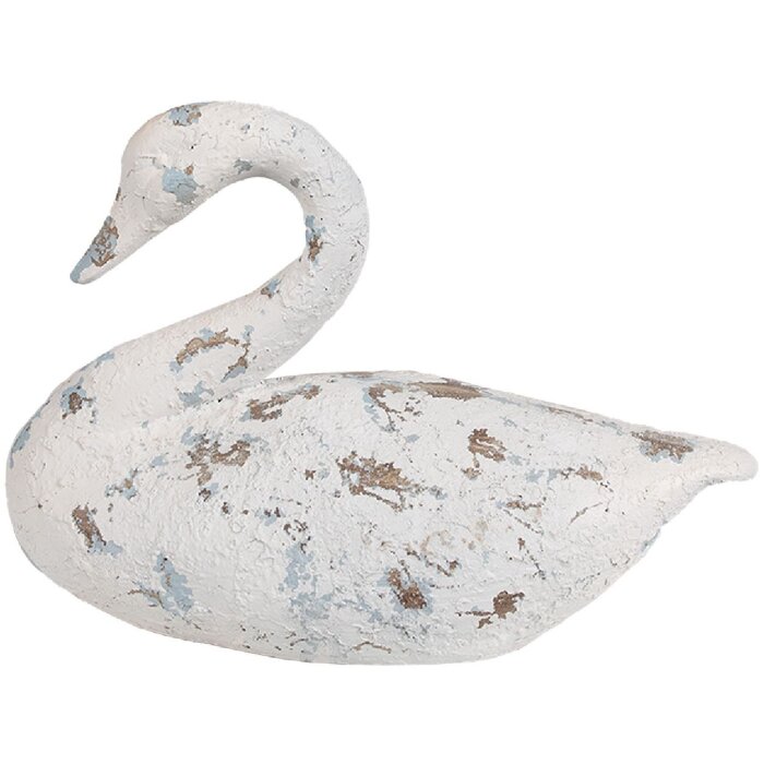 Clayre & Eef 6PR5055 Decorazione cigno 32x14x22cm Bianco Marrone