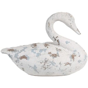 Clayre & Eef 6PR5055 Decorazione cigno 32x14x22cm Bianco Marrone