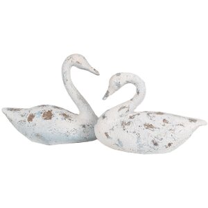Clayre & Eef 6PR5055 Decorazione cigno 32x14x22cm Bianco Marrone