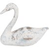 Clayre & Eef 6PR5056 Cigno decorativo bianco marrone 33x16x28 cm in poliresina effetto vintage