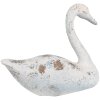 Clayre & Eef 6PR5056 Cigno decorativo bianco marrone 33x16x28 cm in poliresina effetto vintage