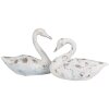 Clayre & Eef 6PR5056 Cigno decorativo bianco marrone 33x16x28 cm in poliresina effetto vintage