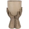 Clayre & Eef 6PR5061 Vaso da fiori decorativo 22x19x37 cm Beige