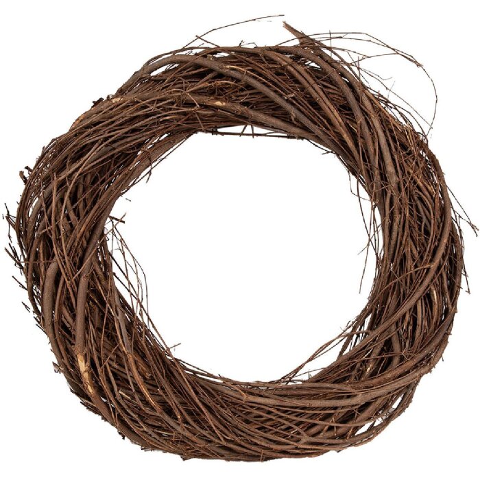 Clayre & Eef 6RO0602S Corona decorativa marrone Ø 30x5 cm Elegante accessorio per la casa