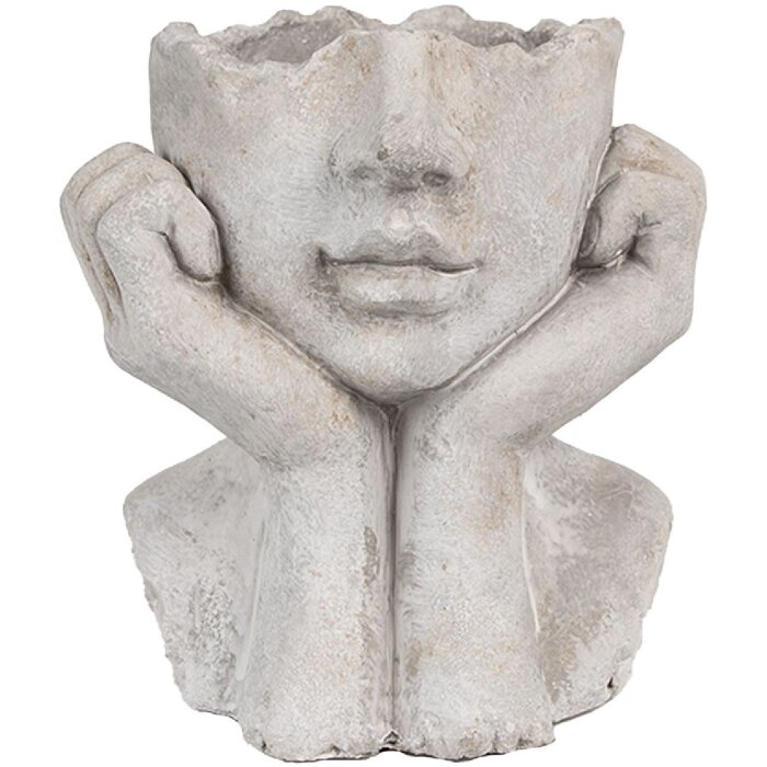 Clayre & Eef 6TE0498S Vaso da fiori grigio 17x14x18 cm