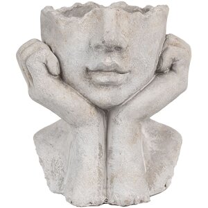 Clayre & Eef 6TE0498S Vaso da fiori grigio 17x14x18 cm