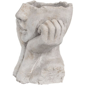Clayre & Eef 6TE0498S Vaso da fiori grigio 17x14x18 cm