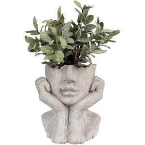 Clayre & Eef 6TE0498S Vaso da fiori grigio 17x14x18 cm