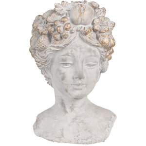 Clayre & Eef 6TE0499S Vaso da fiori grigio 14x14x22 cm