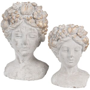Clayre & Eef 6TE0499S Vaso da fiori grigio 14x14x22 cm