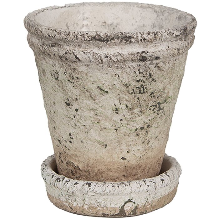 Clayre & Eef 6TE0503M Vaso da fiori beige Ø 11x12 cm