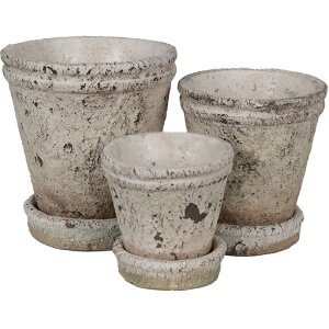 Clayre & Eef 6TE0503M Vaso da fiori beige Ø 11x12 cm
