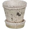 Clayre & Eef 6TE0503S Vaso da fiori beige Ø 9x9 cm - Decorazione elegante