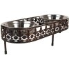 Clayre & Eef 6Y5430 Ciotola per animali marrone 43x18x12cm 2x500ml