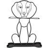Clayre & Eef 6Y5437 Portaombrelli motivo cane 46x15x58 cm nero