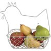 Clayre & Eef 6Y5482 Cestino Pollo 27x16x27cm Bianco Decorativo Pratico Elegante