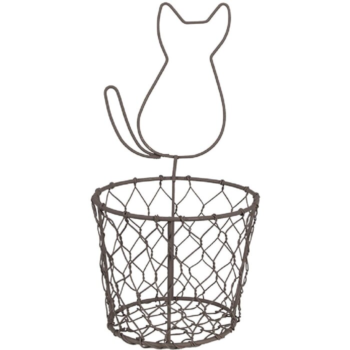 Clayre & Eef 6Y5487 Cestino Cat Brown Ø 13x25 cm - Contenitore di stile