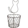 Clayre & Eef 6Y5487 Cestino Cat Brown Ø 13x25 cm - Contenitore di stile