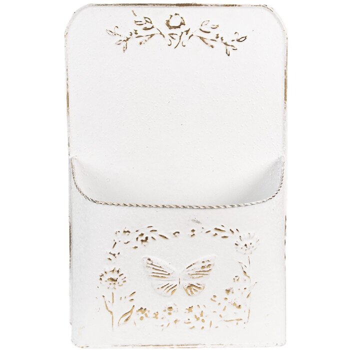 Clayre & Eef 6Y5494 Porta piante bianco 27x9x41 cm
