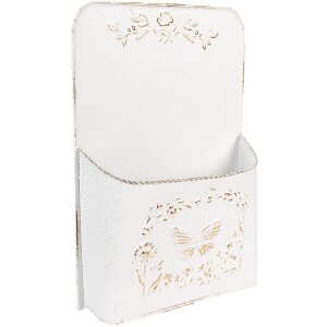 Clayre & Eef 6Y5494 Porta piante bianco 27x9x41 cm