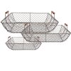 Clayre & Eef 6Y5522 Set di cestini 3 misure marrone 40x34x15/36x30x14/32x26x13 cm