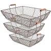 Clayre & Eef 6Y5522 Set di cestini 3 misure marrone 40x34x15/36x30x14/32x26x13 cm