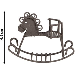 Clayre & Eef 6Y5523 Cavallo a dondolo Decorazione Marrone 9x3x6 cm
