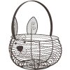 Clayre & Eef 6Y5528 Cestino per coniglio marrone Ø 20x12/27 cm in ferro
