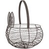 Clayre & Eef 6Y5528 Cestino per coniglio marrone Ø 20x12/27 cm in ferro