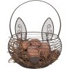 Clayre & Eef 6Y5528 Cestino per coniglio marrone Ø 20x12/27 cm in ferro