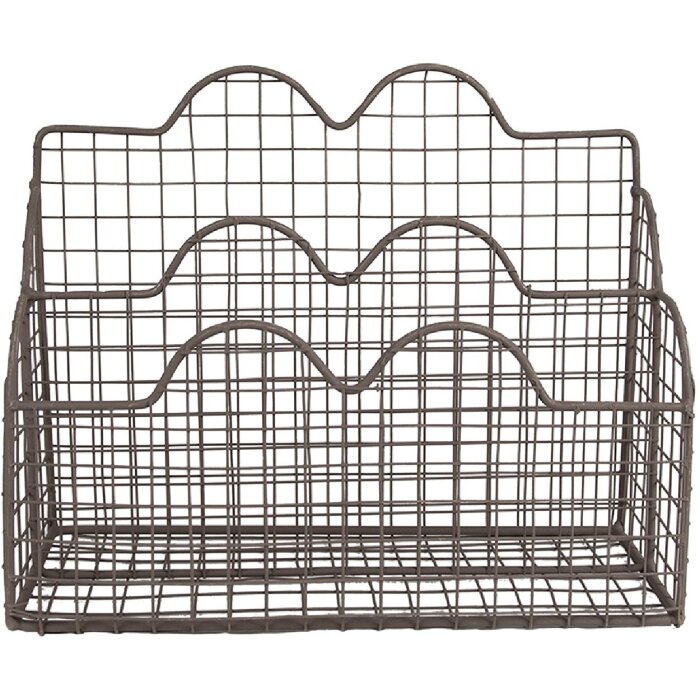 Clayre & Eef 6Y5530 Porta lettere marrone 27x12x22 cm - Accessori eleganti per ufficio