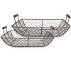 Clayre & Eef 6Y5543 Set di cestini 2 pezzi marrone 40x34x14/36x30x13cm