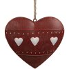 Clayre & Eef 6Y5552 Appendino decorativo a cuore rosso 11x2x10 cm