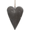 Clayre & Eef 6Y5570 Decorazione a forma di cuore 11x2x8 cm Grigio
