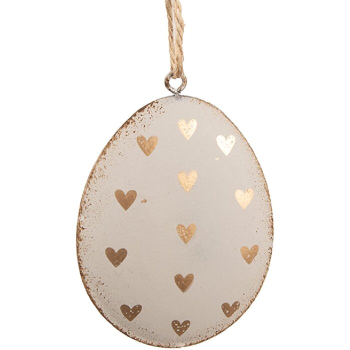 Clayre & Eef 6Y5575 Uovo decorativo da appendere 8x1x6 cm Grigio - Decorazioni pasquali