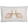 Clayre & Eef BSLC36 Copricuscino Bianco Marrone 30x50 cm Motivo coniglietto Poliestere