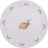 Clayre & Eef BSLC85 Piattino Bianco Marrone 33 cm Plastica Motivo Coniglietto