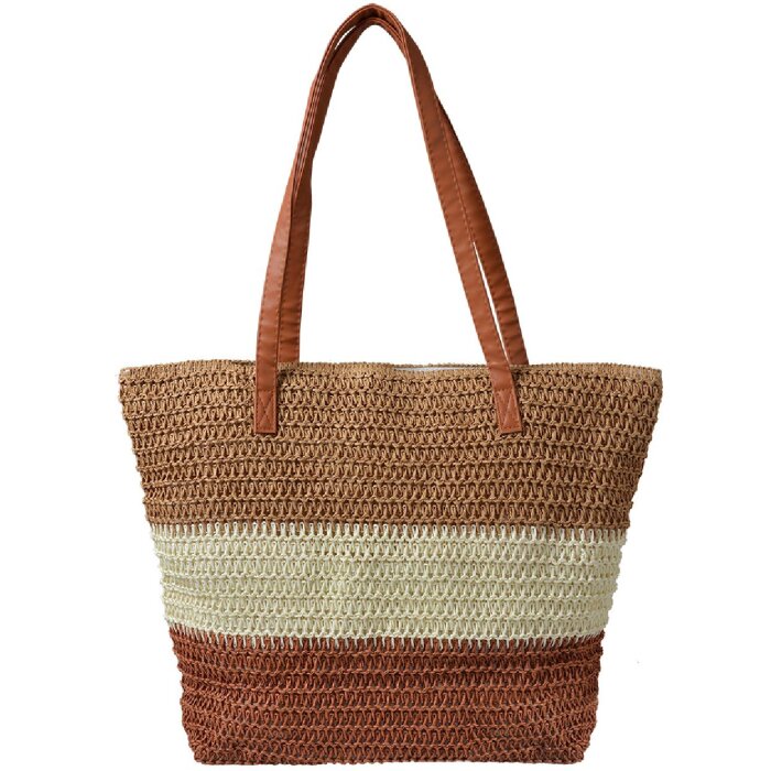Juleeze JZBG0282 Borsa Marrone Beige 50x13x40 cm - Contenitore alla moda