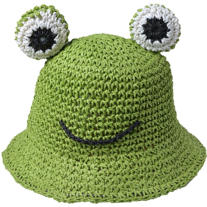 Juleeze JZCHA0018 Cappello da sole per bambini verde con disegno di rana 52 cm