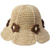 Juleeze JZH001 Cappello per bambini Beige con fiori applicati Taglia unica Protezione solare