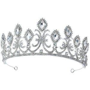 Juleeze JZCR0002 Diadema corona di cristallo argento...